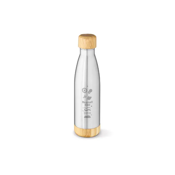 Garrafa em aço inox personalizado com tampa bambu 550 ml Garrafa em aço inox personalizado com tampa bambu 550 ml